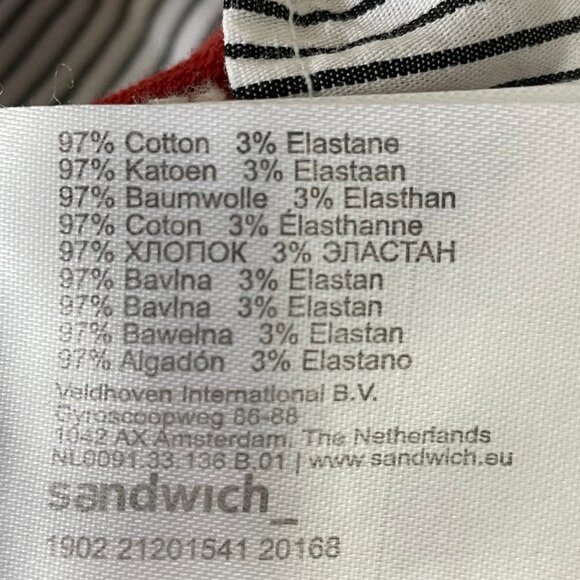 Sandwich Casual LS Cotton Hoodie w Striped Shirt Detail above Hem Rust Sz XS - Picture 10 of 11